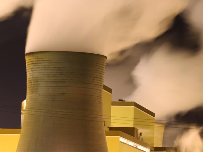 Stock image. Night time image Loy Yang of Power Station in the Latrobe Valley, Victoria. Monday, July 15. 2014. (AAP Image/David Crosling) NO ARCHIVING