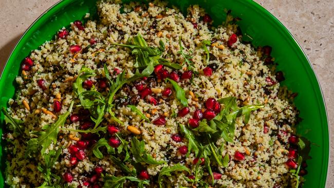 Lennox Hastie’s couscous salad is packed with spice and flavour. Photo: Nikki To / TWAM