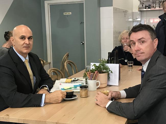 James Ashby, right, with his lawyer Danny Eid. Picture: Natalie O'Brien