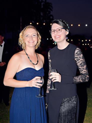 Emma Paap, and Jamie Lowrey at the 2017 Qantas Darwin Turf Club Gala Ball at SkyCity Casino. Picture: MICHAEL FRANCHI