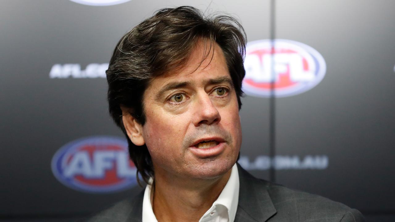 AFL chief executive Gillon McLachlan says protecting the head is a top priority. Picture: Michael Willson/AFL Photos via Getty Images