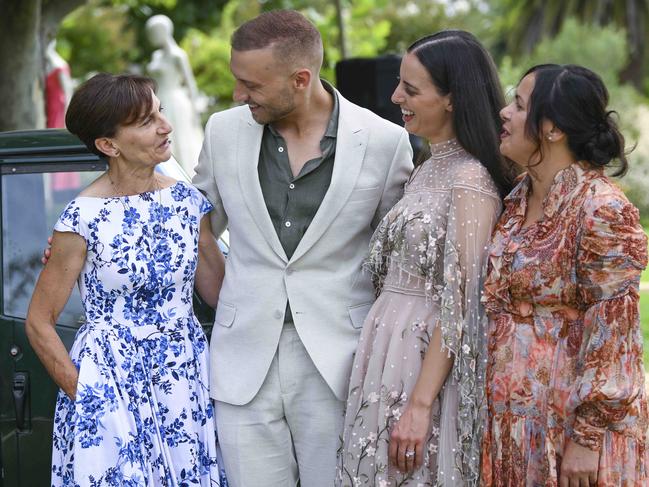 Paolo Sebastian  with his wife mother and mother in-law during Paolo Sebastian fashion event at Bird in Hand Winery Thursday,February,22,2024.Picture Mark Brake