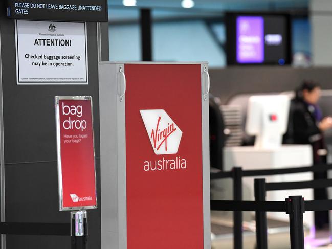 Signage for Virgin Australia is seen at Melbourne Airport. Picture: AAP