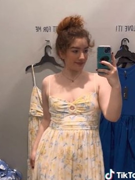 A $40 dress from Best&amp;Less is taking social media by storm. Picture: TikTok/@marziepan24