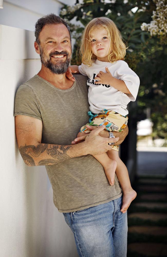 Austin Green pictured in Sydney with son Zane. Picture: Sam Ruttyn