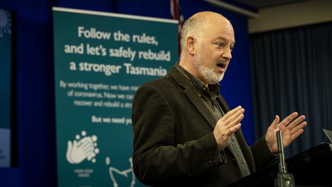 Director of Public Health Dr Mark Veitch speaks at the daily COVID-19 press conference on Thursday 28th May 2020. Picture: LUKE BOWDEN