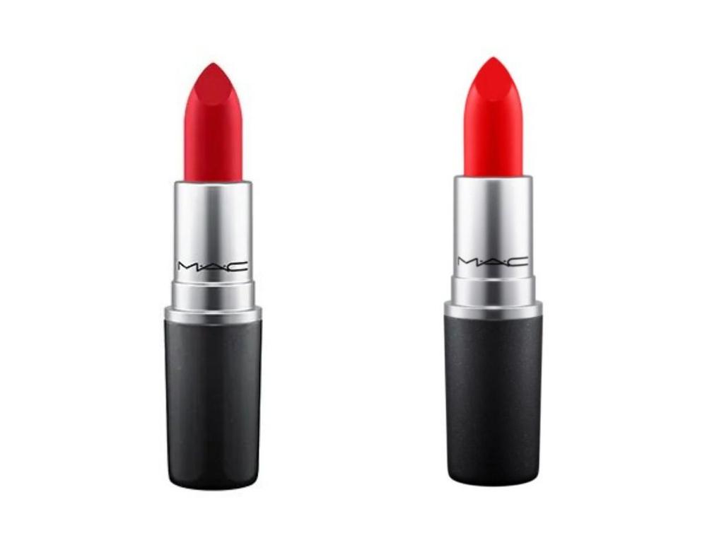 MAC Cosmetics Lipstick in Ruby Woo and Lady Danger.