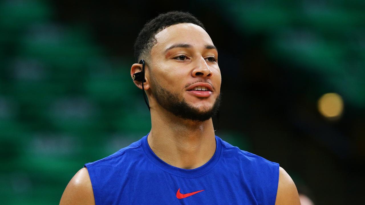 BOSTON, MA - OCTOBER 14: Ben Simmons #25 of the Philadelphia 76ers warm up before a game against the Boston Celtics at TD Garden on October 16, 2018 in Boston, Massachusetts. NOTE TO USER: User expressly acknowledges and agrees that, by downloading and or using this photograph, User is consenting to the terms and conditions of the Getty Images License Agreement. Adam Glanzman/Getty Images/AFP == FOR NEWSPAPERS, INTERNET, TELCOS &amp; TELEVISION USE ONLY ==