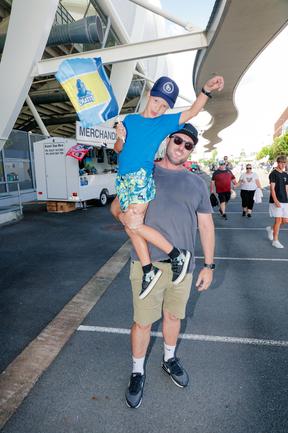 Peter and Lauden Yopp turning out for Round 1 Gold Coast Titans V Dragons is Picture: Glenn Campbell