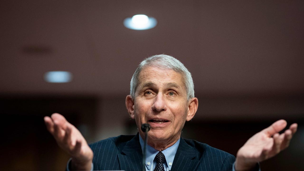 America’s top infectious diseases expert, Dr Anthony Fauci, said virus cases may be peaking in some US states. Picture: Al Drago/AFP