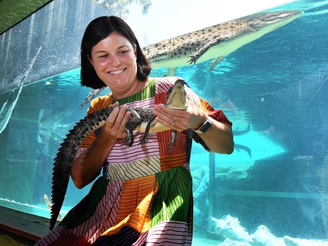 Tourism Minister Natasha Fyles at a press conference announcing the launch of the second round of Territory Tourism Vouchers. Picture: Katrina Bridgeford