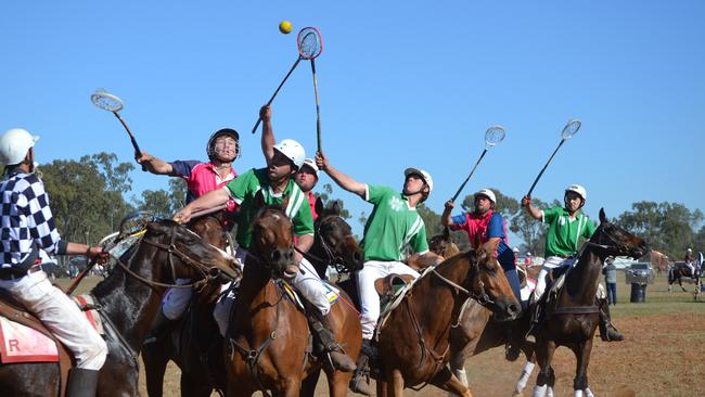 Round three of Chinchilla vs Warwick D grade at the Chinchilla Polocrosse Carnival. July 31, 2016.