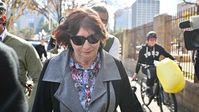 Alleged parent poisoner Raelene Polymiadis leaves the Adelaide Magistrates Court after pleading not guilty. Picture: NewsWire / Brenton Edwards