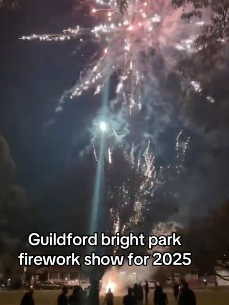 An illegal fireworks show at Guildford on December 31. Picture: TikTok