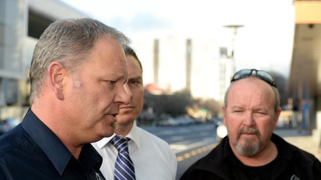 Former CFMEU SA branch secretary Aaron Cartledge with his deputy Jim O'Connor. Both have now resigned from their roles.