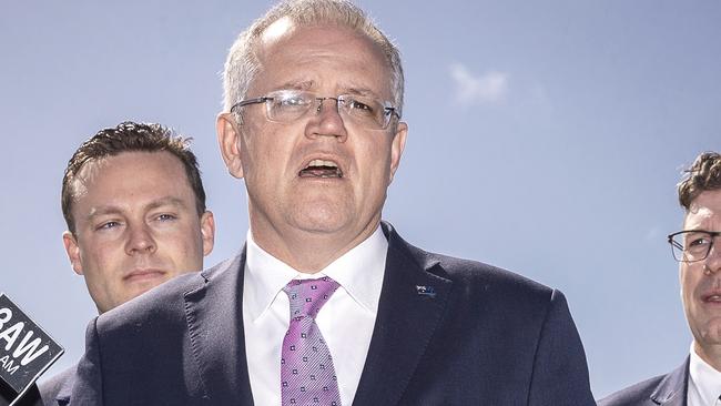 Prime Minister Scott Morrison is facing catastrophic results in the latest Newspoll. (Pic: Daniel Pockett/AAP)