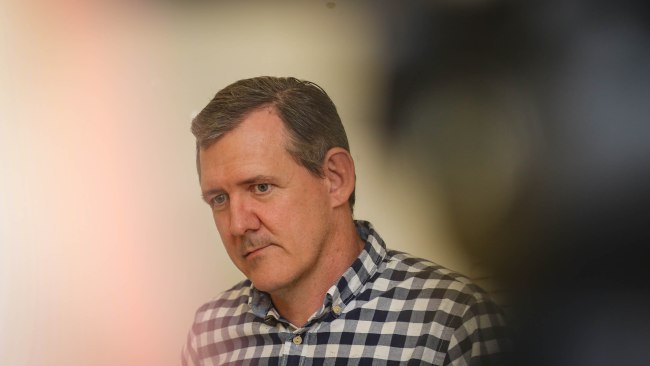 Northern Territory Chief Minister Michael Gunner has revealed his wife and son had to leave their house at the weekend after threats from anti-vaccination protestors. Picture: Glenn Campbell