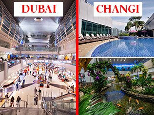 Dubai and Changi comparison shots