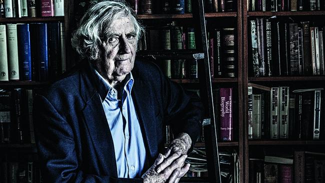 Geoffrey Blainey at home in his study in Melbourne.