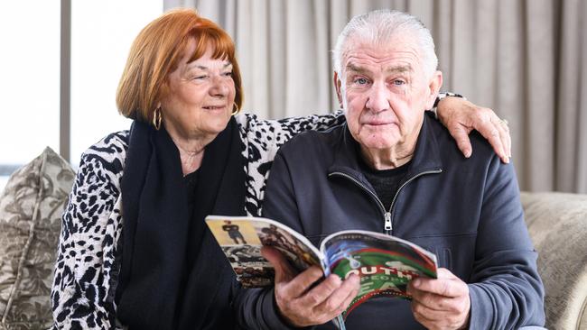 George Piggins at home with his wife, Nolene. Picture: Darren Leigh Roberts