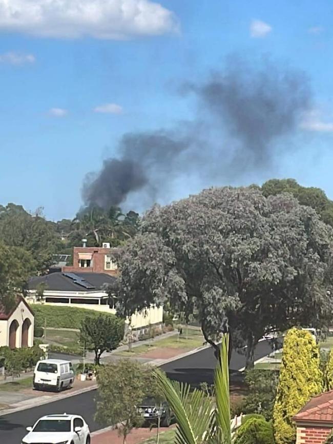 Smoke from the fire. Picture: Scoresby Fire Brigade Facebook page.