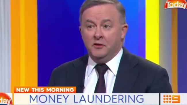 Anthony Albanese has used money laundering claims to renew calls for a Royal Commission into the banking sector. Picture: Channel 9