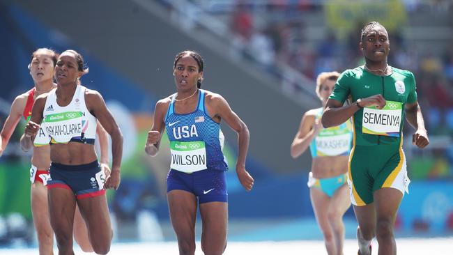 Caster Semenya of South Africa wins the women's 800m heat 1. Picture. Phil Hillyard