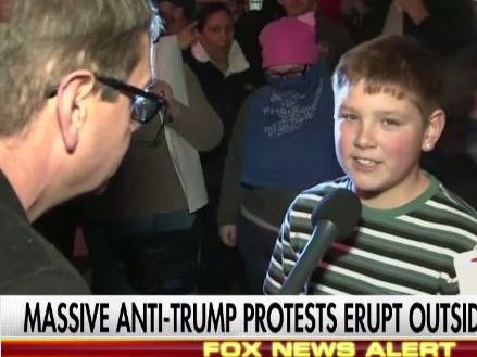 Boy arsonist the face of Trump protest