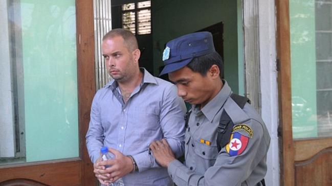 Phil Blackwood spent 13 months in a infamous Myanmar prison for photoshopping an image of Buddha with earphones on. Picture: AFP