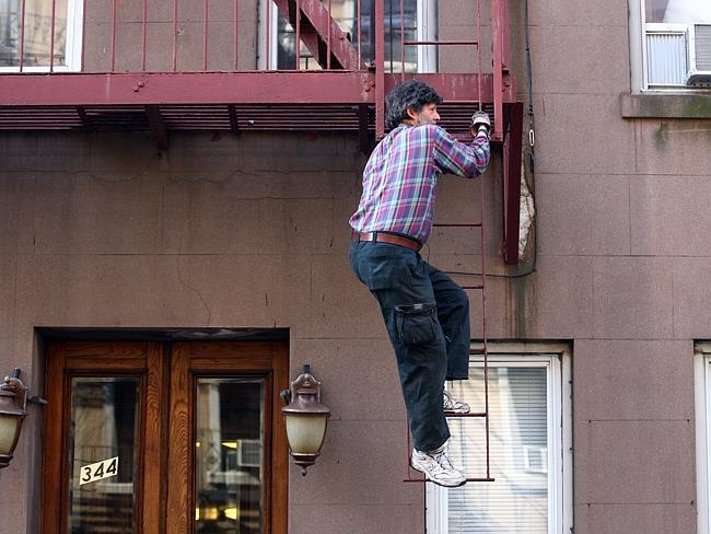 The only escape from the hell is down a fire escape.