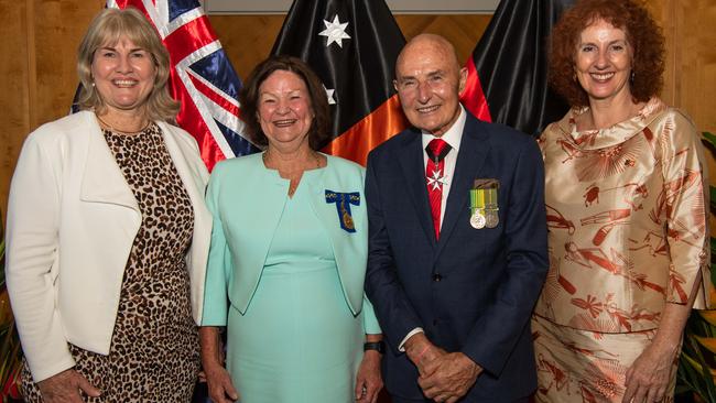 Chief Minister of Northern Territory Eva Lawler, Deputy of the NT Administrator Fran Kilgariff, His Honour Professor the Honourable Hugh Heggie AO PSM and Ms Ruth Eirwen Jones at the swearing in ceremony of the Deputy of the Administrator, Ms Fran Kilgariff AM. Picture: Pema Tamang Pakhrin
