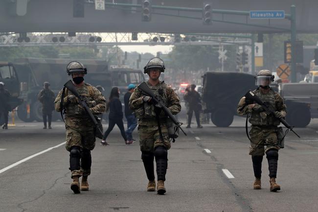 National Guard members in Minneapolis. Picture: Reuters