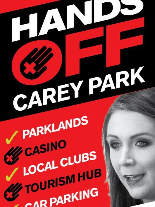 Gold Coast casino placards organised by LNP MP Rob Molhoek featuring Labor's Meaghan Scanlon.