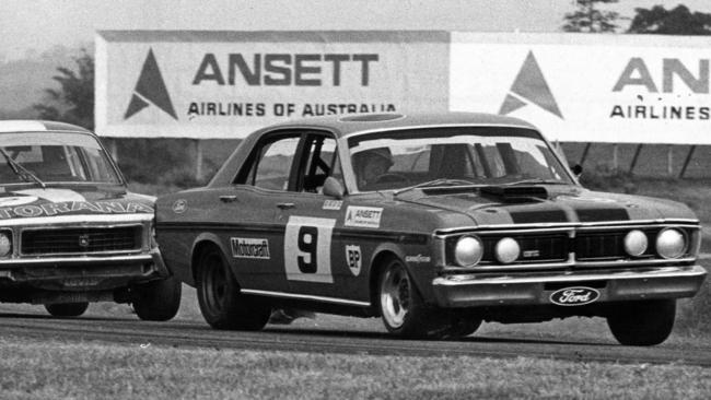 Allan Moffat at the wheel of the Ford Falcon GTHO in the early 1970s. Picture: Brier Thomas