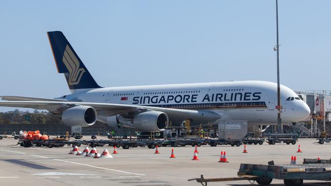 Four Singapore Airlines Airbus A380 aircraft will land in Alice Springs Airport on Sunday. Picture: Jordan Shields