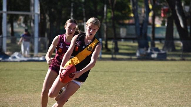 On baller Heidi Grimster in action for the Tigers.