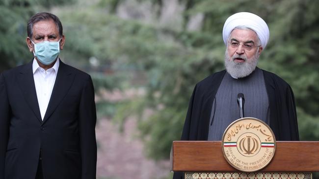 s President Hassan Rouhani (R) chairs a cabinet meeting alongside Vice President Eshagh Jahangiri in Tehran. Picture: AFP.