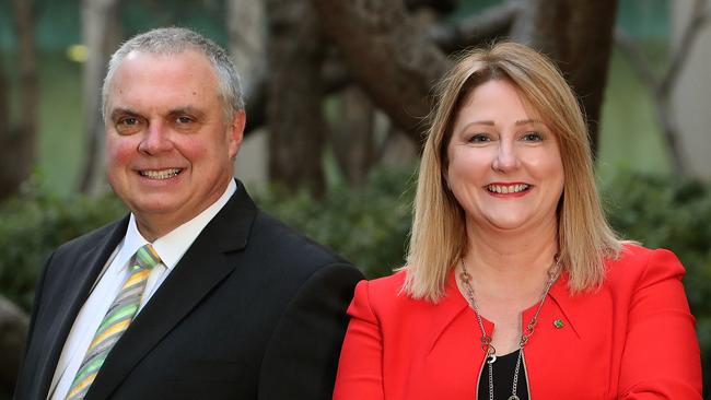 Rebekha Sharkie and her Centre Alliance colleague Senator Stirling Griff have been targeted for recruitment by some members of the federal Liberal Party. Picture: Kym Smith