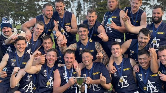 The Eagles won their first-ever senior flag this year with a near-perfect record. Picture: Kaye Bulger