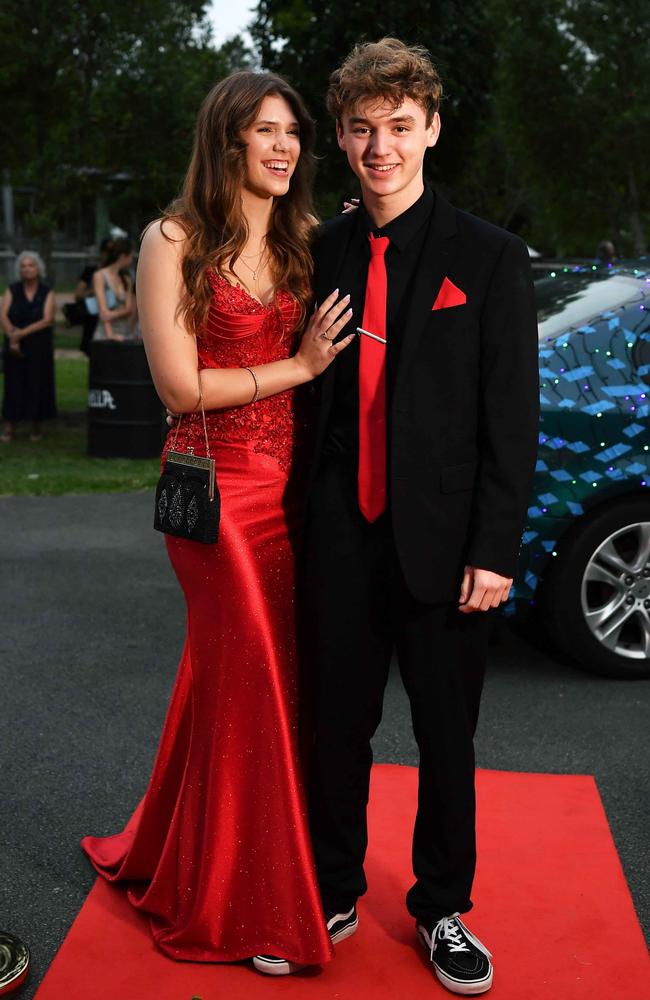 Raine Barr and Isaac Fowler at Nambour State College School Formal. Picture: Patrick Woods.