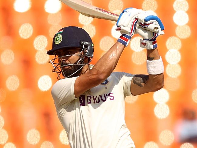 AHMEDABAD, INDIA - MARCH 11: Virat Kohli of India bats during day three of the Fourth Test match in the series between India and Australia at Narendra Modi Stadium on March 11, 2023 in Ahmedabad, India. (Photo by Robert Cianflone/Getty Images)
