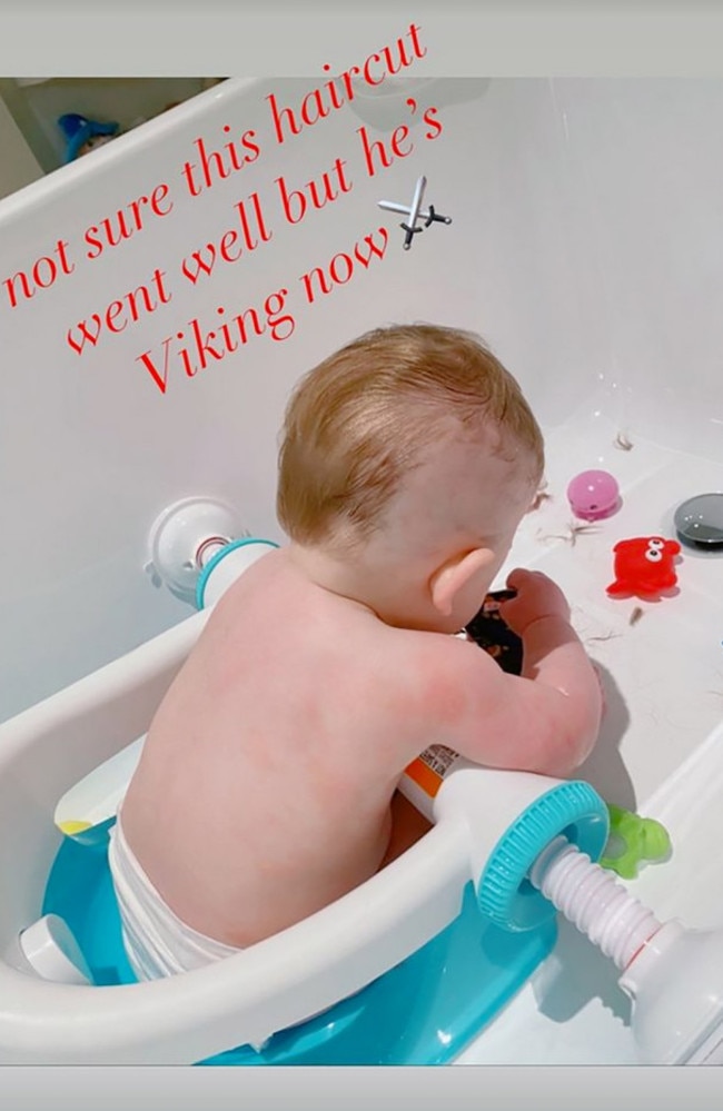 Grimes declared her son was "a Viking" now. Picture: Instagram/@grimes