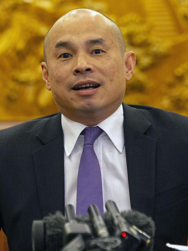 Minister and Deputy Head of Mission Wang Xining at the Chinese Embassy in Canberra. Picture: Gary Ramage