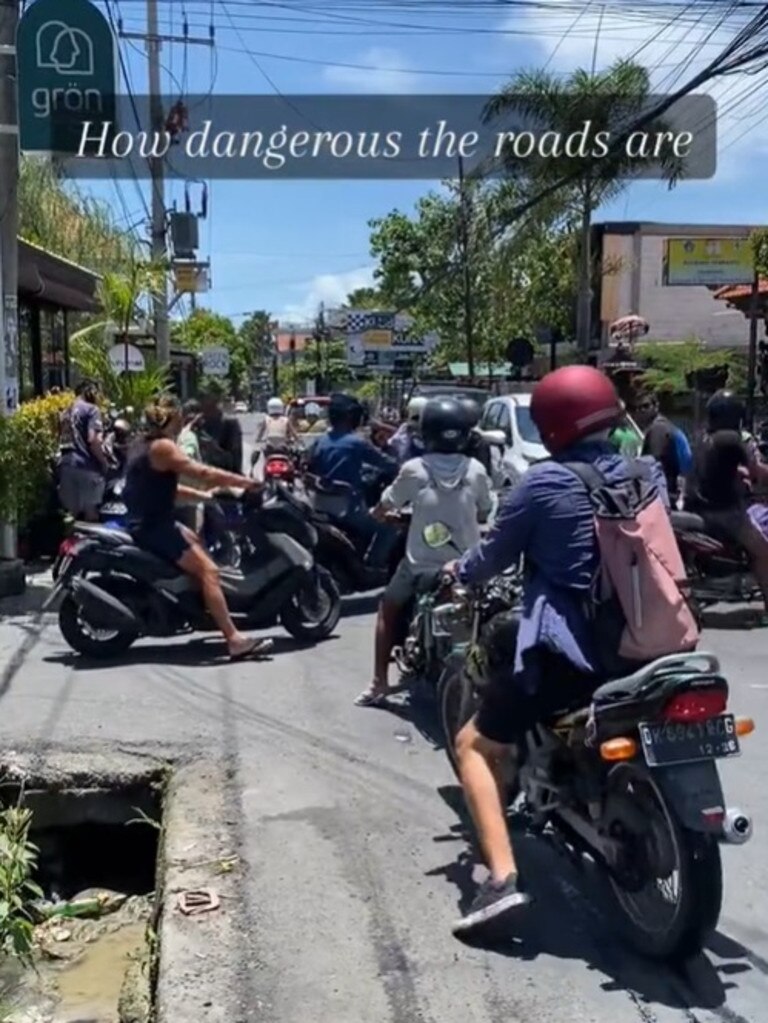 Tourists have complained about Bali traffic and road conditions. Picture: TikTok