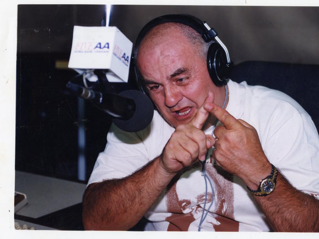 A passionate communicator. Bob Francis, having his say during his spot on Fiveaa, March, 1994.