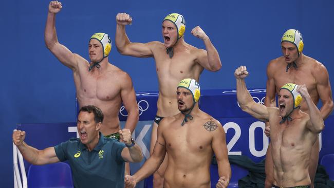 Australia celebrate an incredible win over Croatia.