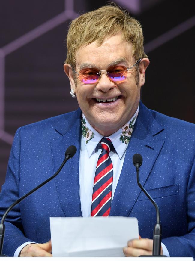 Elton John at Davos in 2018. Picture: AFP