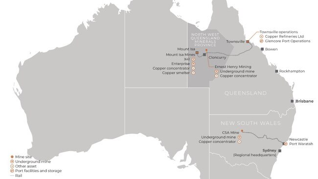 Glencore operated mines in Australia.