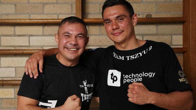 Kostya and Tim Tszyu pictured in 2019. Picture: David Swift.