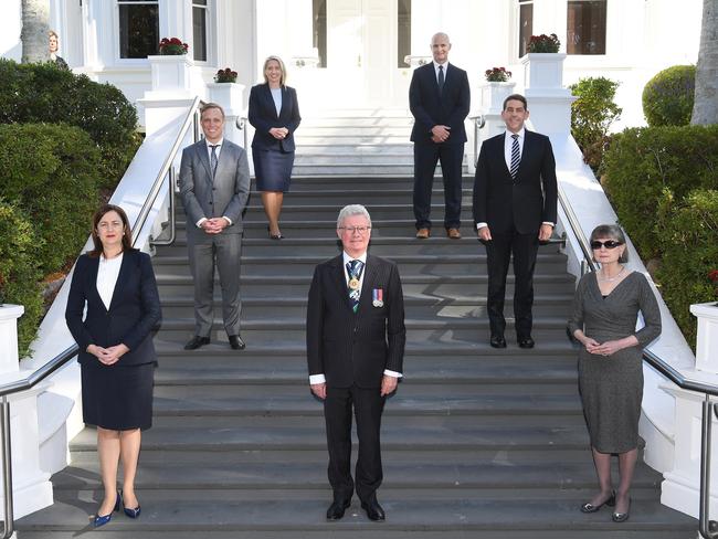 The Palaszczuk government's front bench has been reshuffled after Jackie Trad resigned from her ministerial duties as deputy premier and treasurer, over an investigation into the appointment of a Brisbane principal.